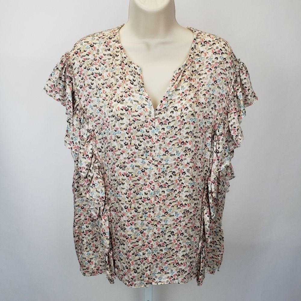 JASON WU 100% Silk floral Blouse Size 6